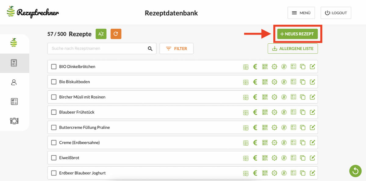Neues Rezept erstellen