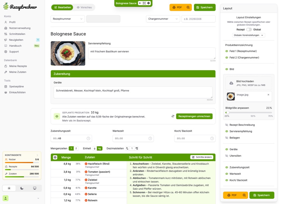 Screenshot der Arbeitsanweisung als PDF Export