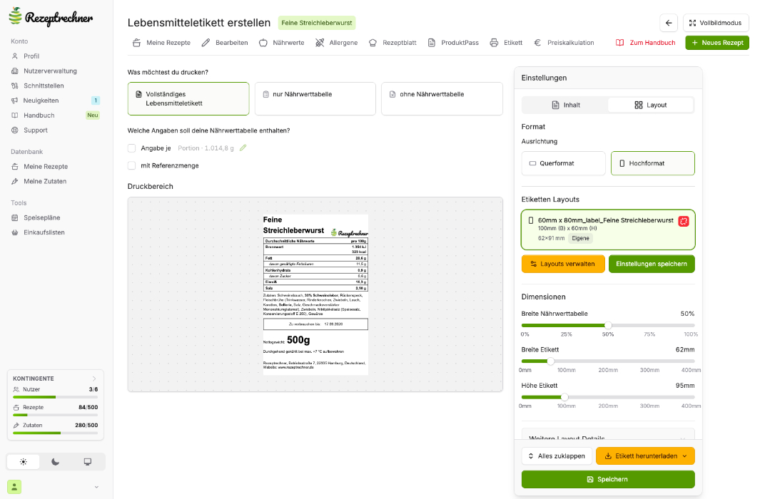 Etiketten Generator