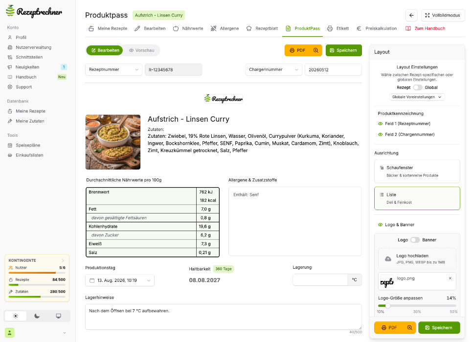 Produktspezifikation